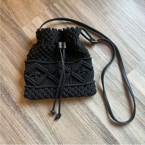 Express Black Crochet Cross Body